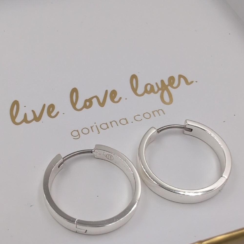 Gorjana Shiny Silver Hoops